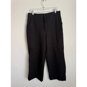 Quince Women Pant 14/30 Ultra Stretch Ponte Wide Leg Trouser Black FLAW
